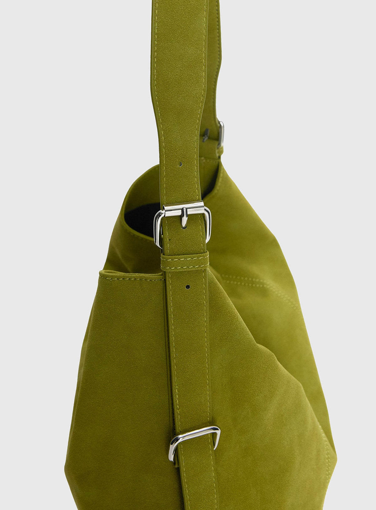 Bonus Points Faux Suede Shoulder Bag Green
