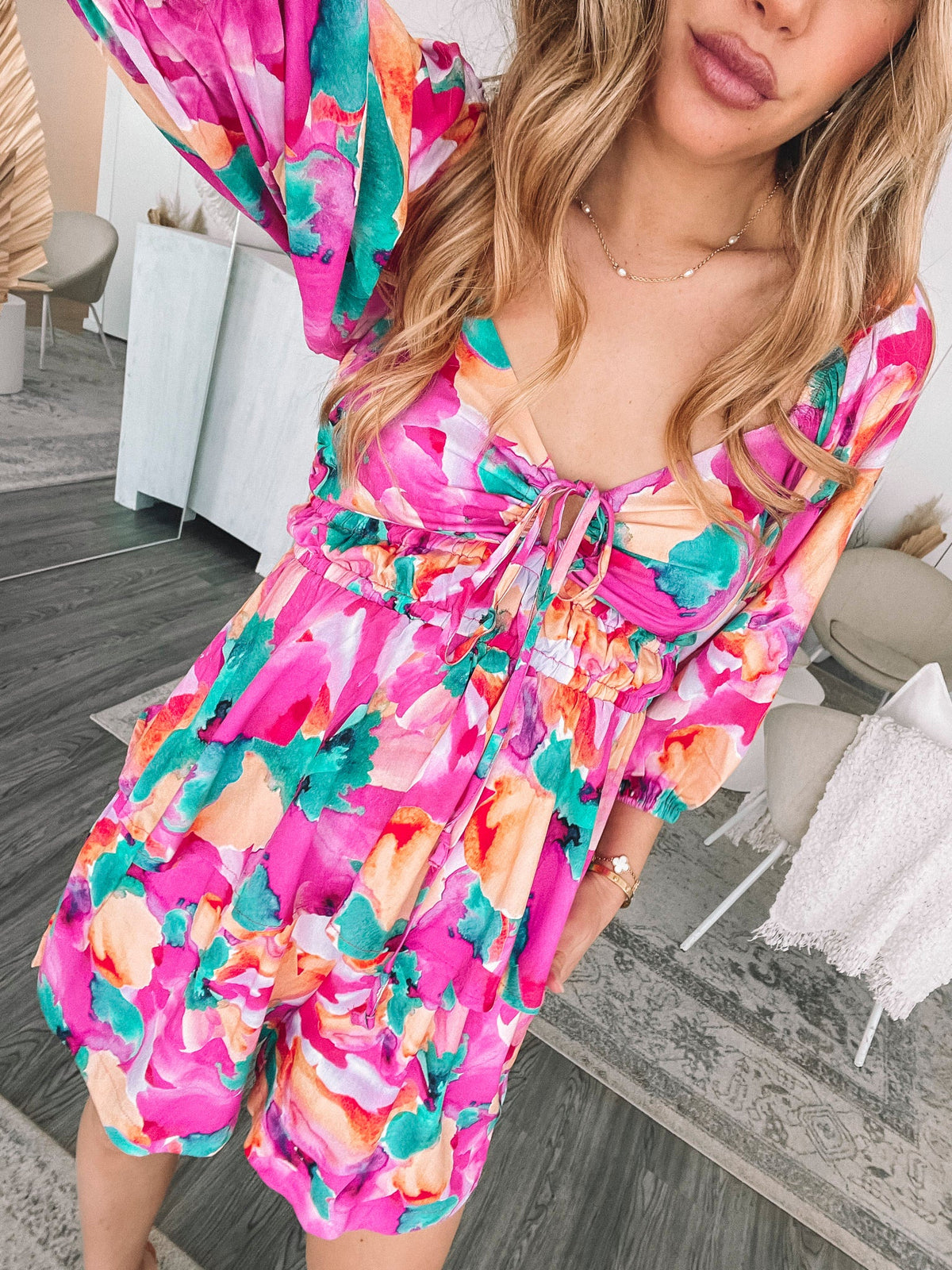 Conley Pink Fiesta Top | Women's Printed Peplum Top