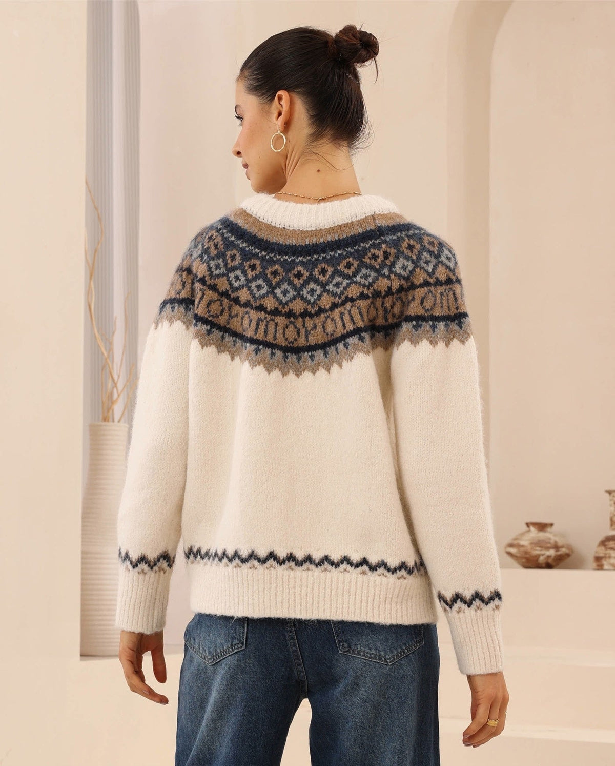 Elyska Beige Print Cardigan | Women's Knit Cardigan