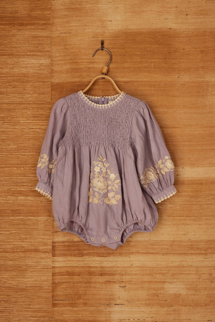 Baby Noemi Romper in Dusky Lavender