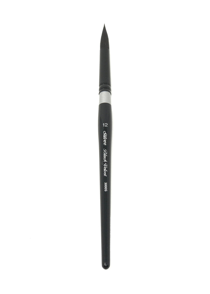 Black Velvet Size 12 Round - Watercolor Brushes S3000S
