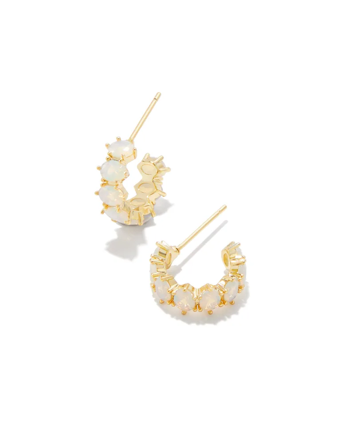 Cailin Crystal Huggie Earring Champagne Opal Gold