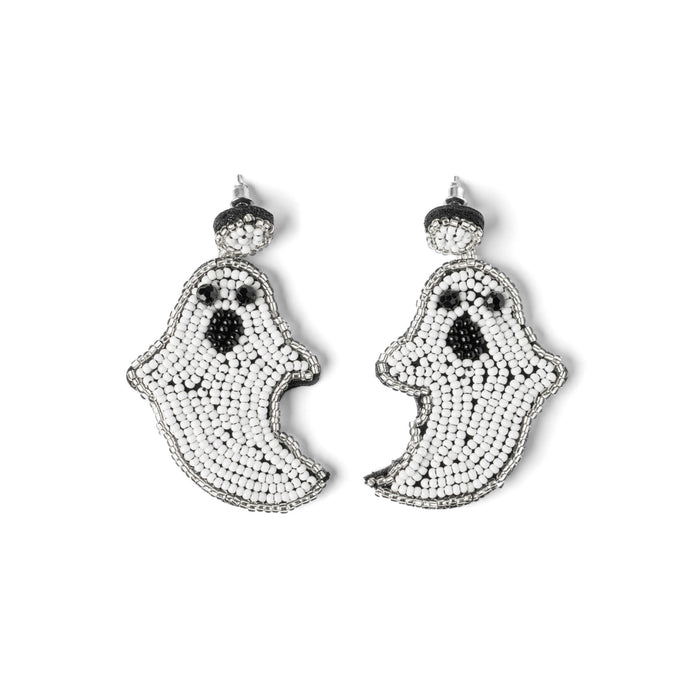 Halloween Spooky Season Beaded Earrings Ghost
