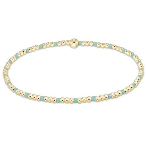 Hope Sincerity Pattern 2mm Bead Bracelet Mint
