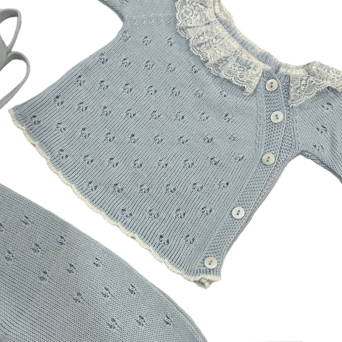 Jamie 3-pc Light Blue knitted set