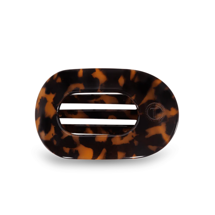Medium Flat Round Hair Clip Tortoise