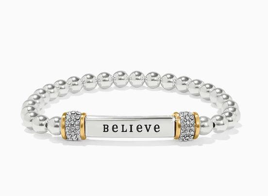 Meridian Believe Two Tone Stretch Bracelet