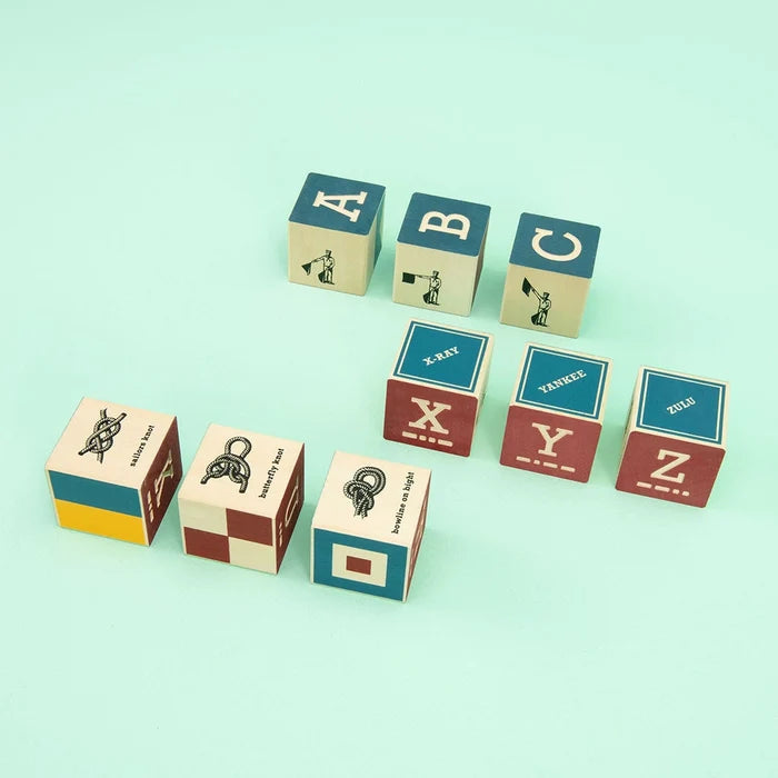 Nautical Blocks with Canvas Bag