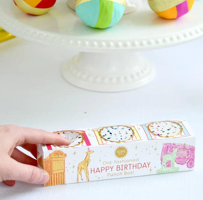 Old Fashioned Punch Box - "Happy Birthday"