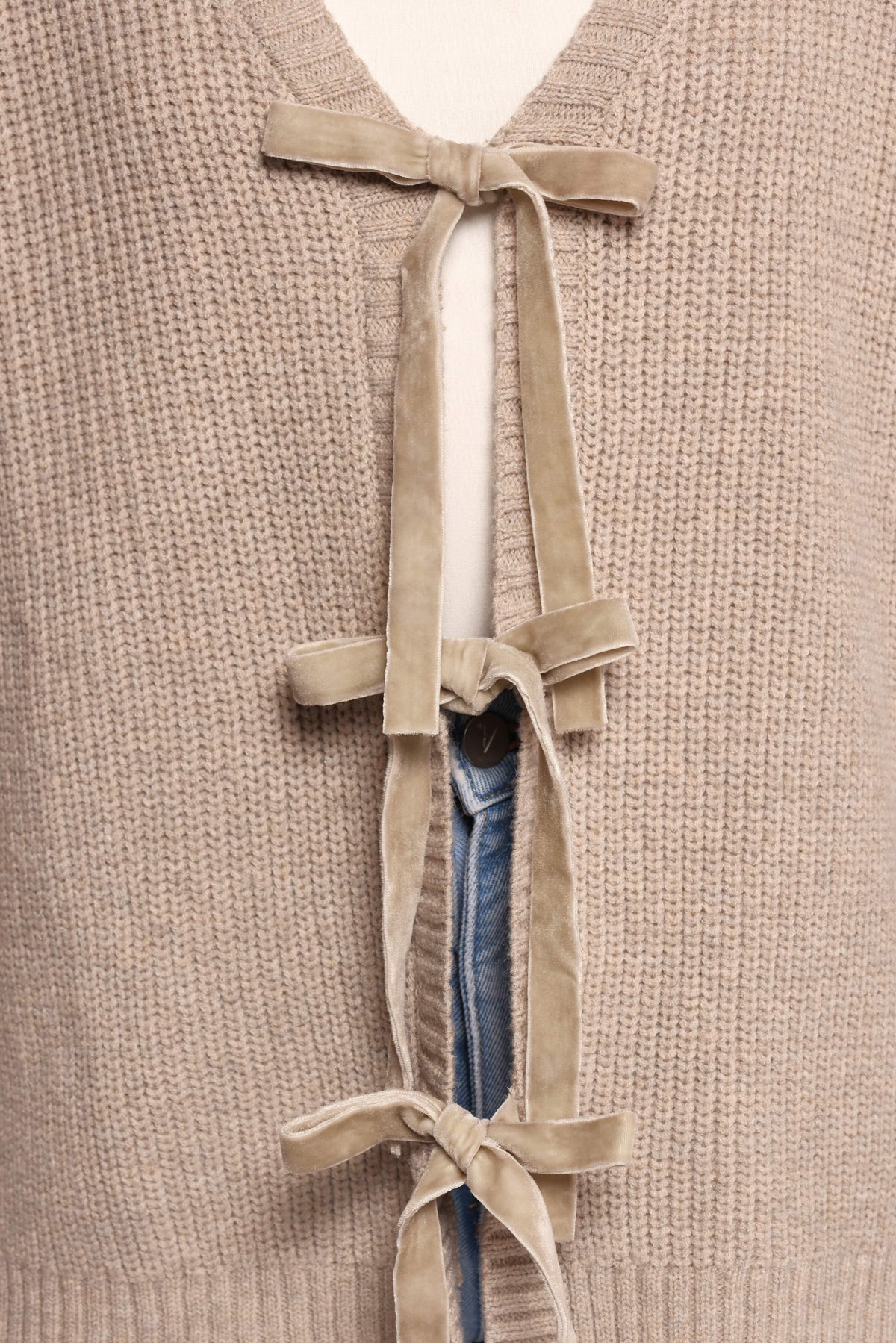 Hammond Tie Up Cardigan - Taupe
