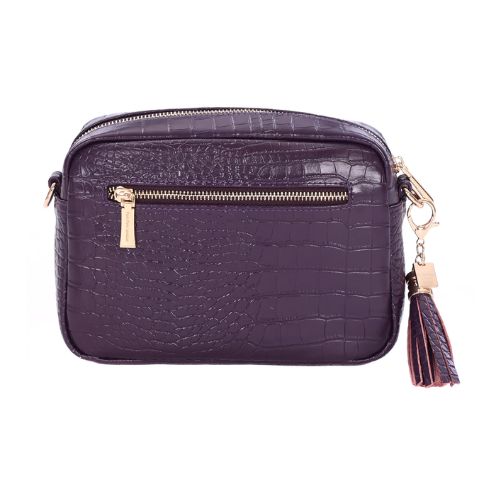 Pom Pom London City Bag Croc Violet Fig