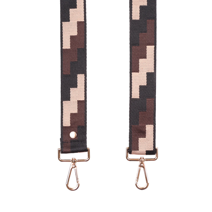 Pom Pom Strap Conker Geometric