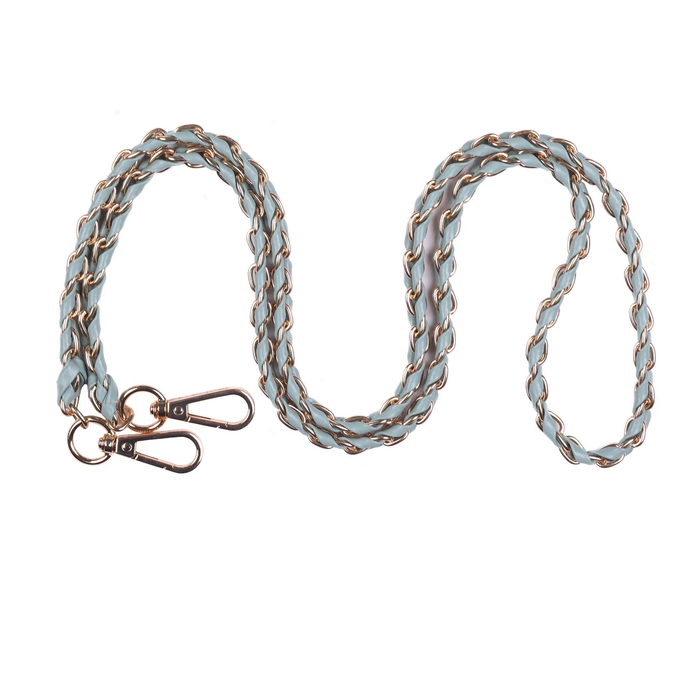 Pom Pom Strap Gold Chain Mint Green Weave