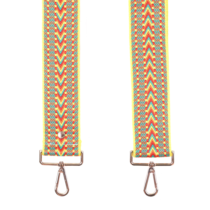 Pom Pom Strap Red and Yellow Tribal