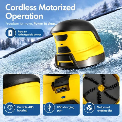 Electric Ice Scraper for Car Windshield, USB Rechargeable Cordless Electric Snow Scraper, Handheld Motorized Frost Remover, Portable Snow Removal Tool for Cars, Trucks and SUVs, Winter Car Accessories