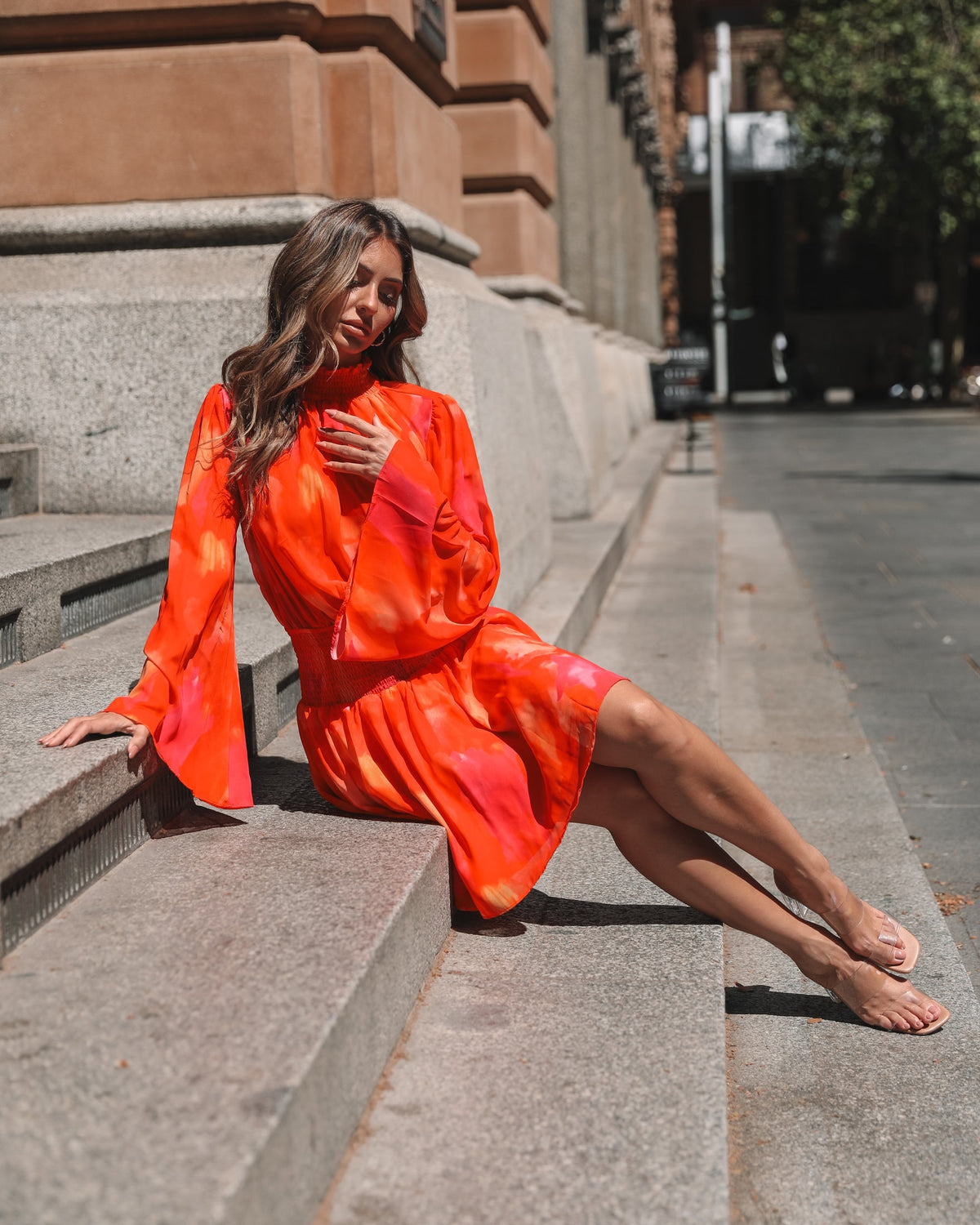 Daenerys Dress - Orange Print | Women's Printed Party Dress