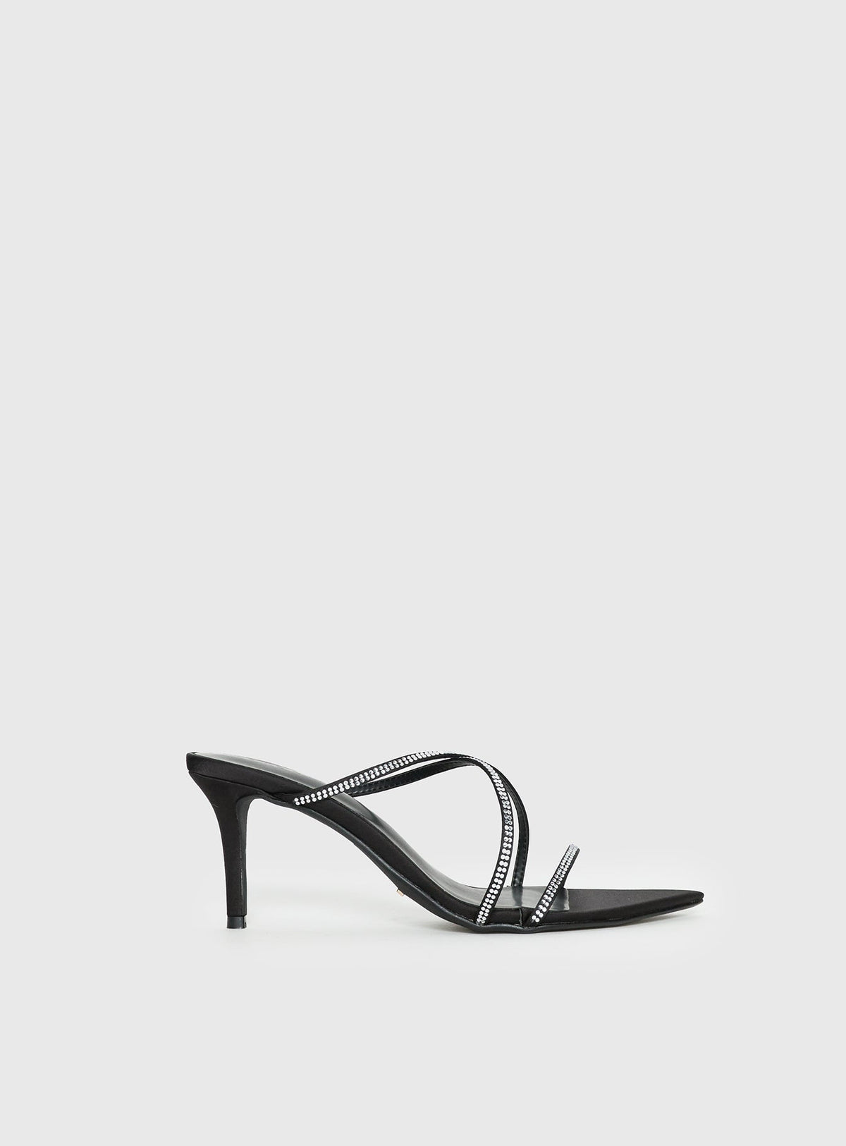 Billini Effy Heels Black Satin Diamante