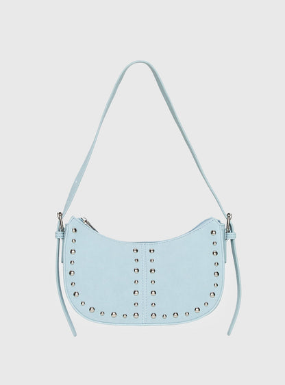 Bright Lights Studded Shoulder Bag Blue