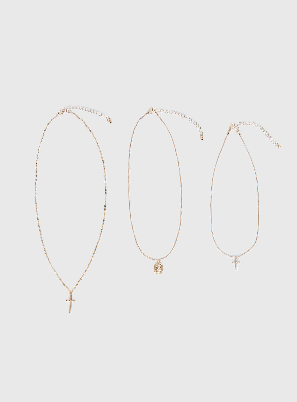 Broken Clocks Layered Necklace Gold
