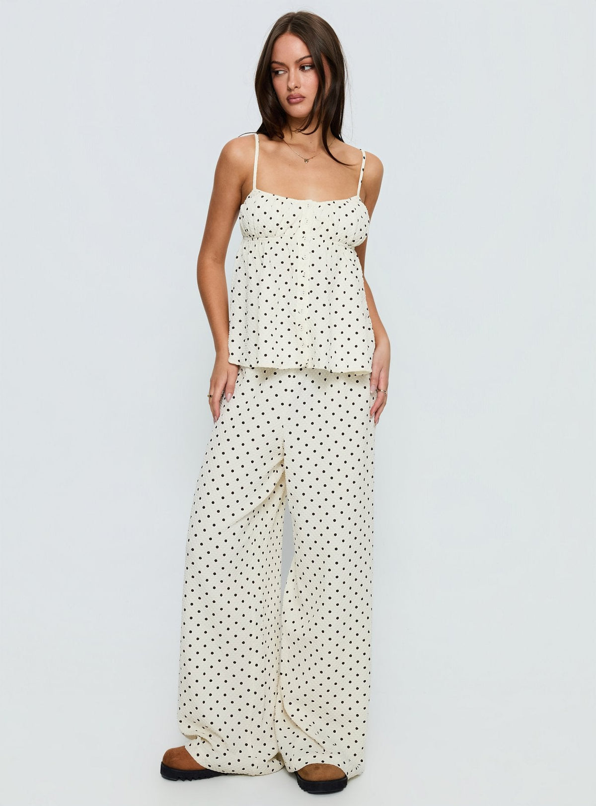 Cassini Set White Polka