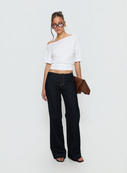Buenos No Waist Low Rise Straight Leg Jeans Raw Denim
