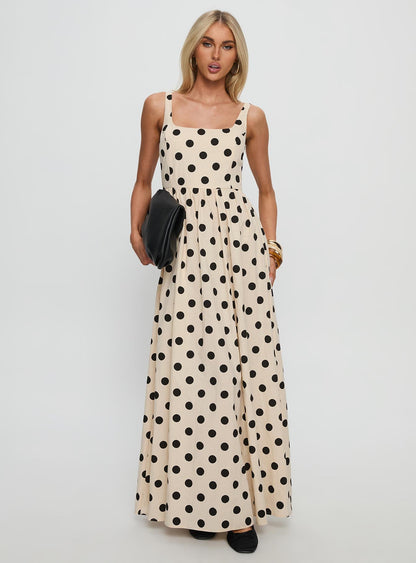 Cartmel Maxi Dress Cream / Polka Dot