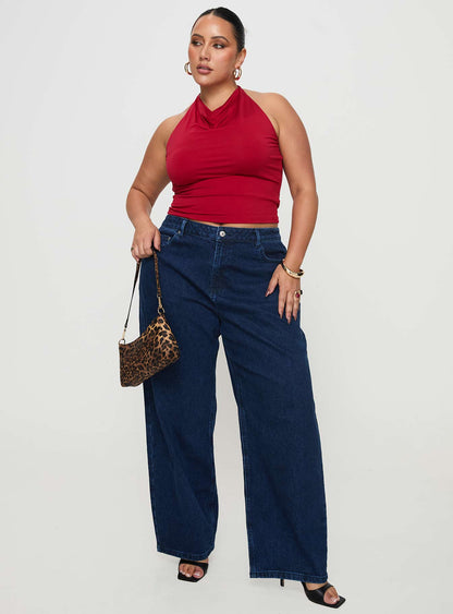 Britta Mid Rise Tapered Leg Jeans Dark Wash Curve