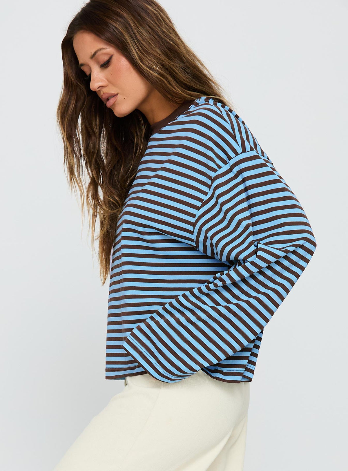 Bloom Long Sleeve Chocolate Sea Stripe