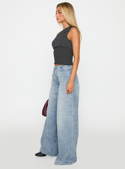 Bowe Low Rise Wide Leg Jeans Blue