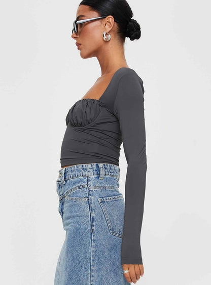 Candyce Long Sleeve Top Slate