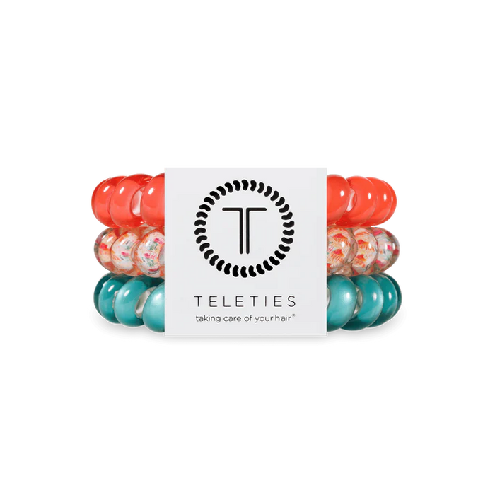 3 Pack Hair Ties Large Coral Craze