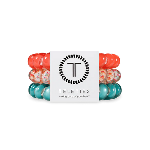 3 Pack Hair Ties Large Coral Craze