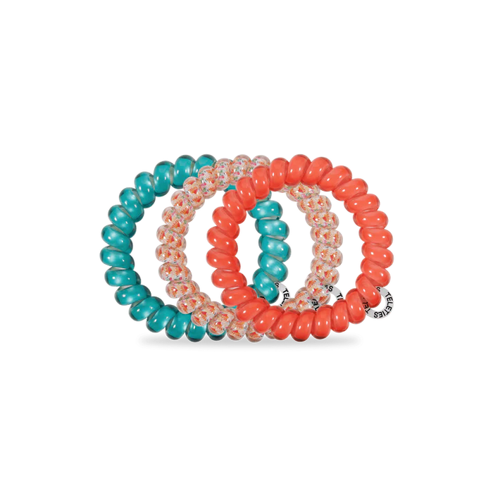 3 Pack Hair Ties Large Coral Craze