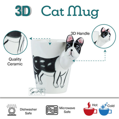 3D Animal Coffee Mug - Black Cat