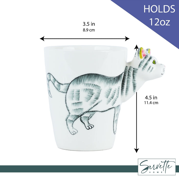 3D Animal Coffee Mug - White Cat
