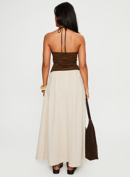 Bohemian Spirit Maxi Skirt Beige