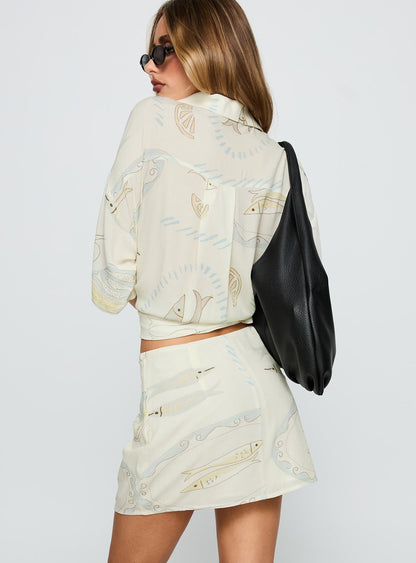 Caraliia Mini Skirt Cream