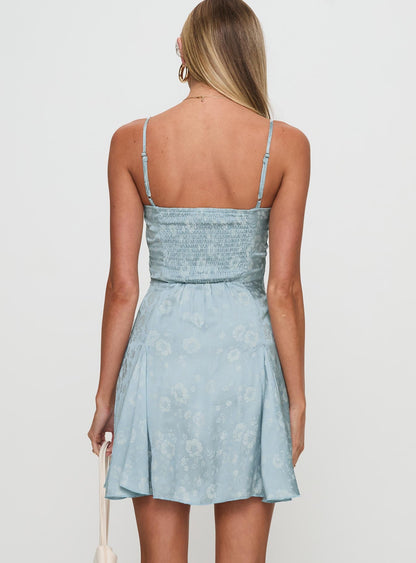Bluebird Jacquard Mini Dress Blue