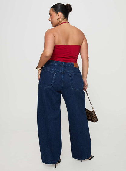 Britta Mid Rise Tapered Leg Jeans Dark Wash Curve