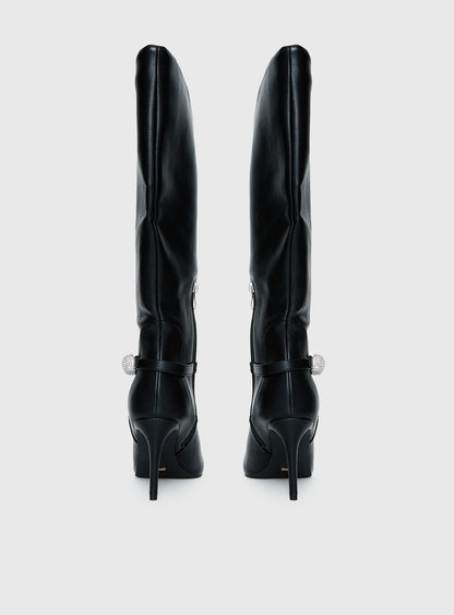 Billini Domineca Knee High Heeled Boots Black