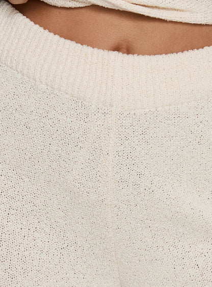 Calisse Knit Wide Leg Pants Beige