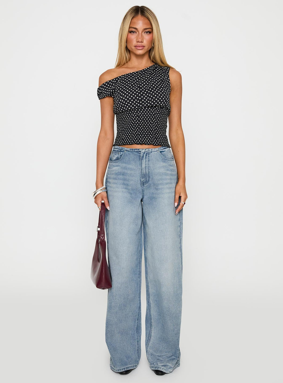 Bowe Low Rise Wide Leg Jeans Blue