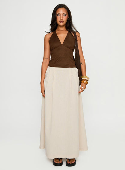 Bohemian Spirit Maxi Skirt Beige