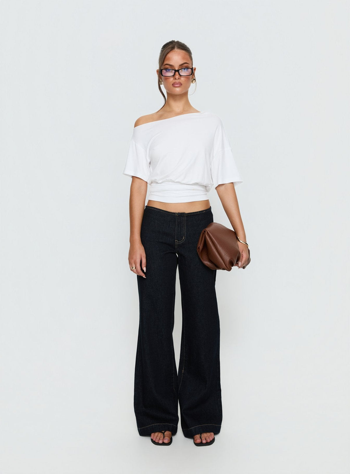 Buenos No Waist Low Rise Straight Leg Jeans Raw Denim