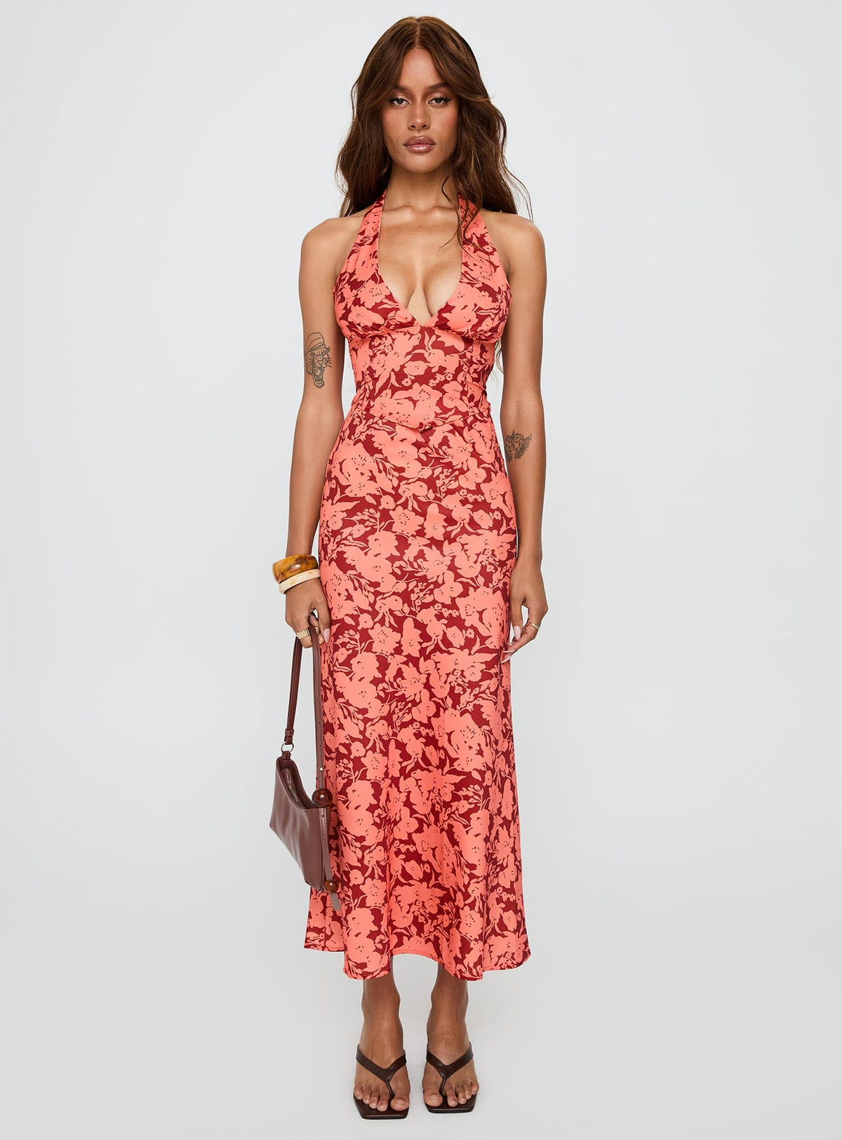Casablanca Maxi Skirt Red Floral