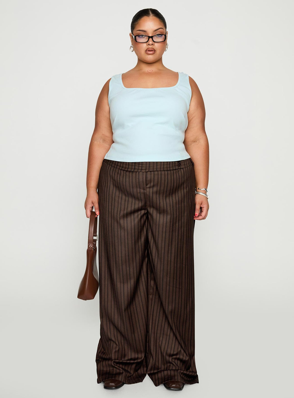 Cedars Low Rise Pant Brown Stripe Curve