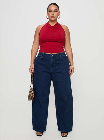 Britta Mid Rise Tapered Leg Jeans Dark Wash Curve