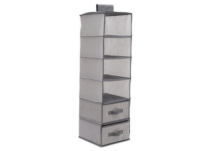 Delta Children Dove Grey (063) 6 Shelf Storage with 2 Drawers, Drawer Option b1b