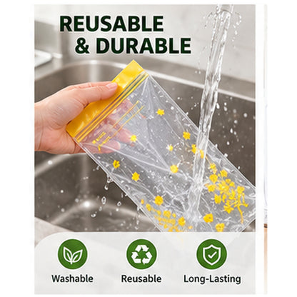 Double-Seal Reusable Food Storage Bags – Leakproof Resealable Snack Pouches