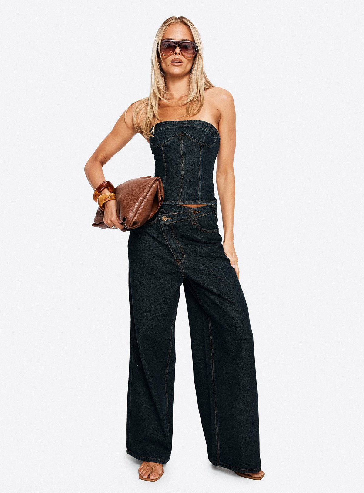 Blue Crush Low Rise Wide Leg Jeans Indigo